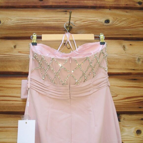 MAC DUGGAL 2294 Strapless Crepe Embellished Bustier Gown With Bow - Picture 13 of 15